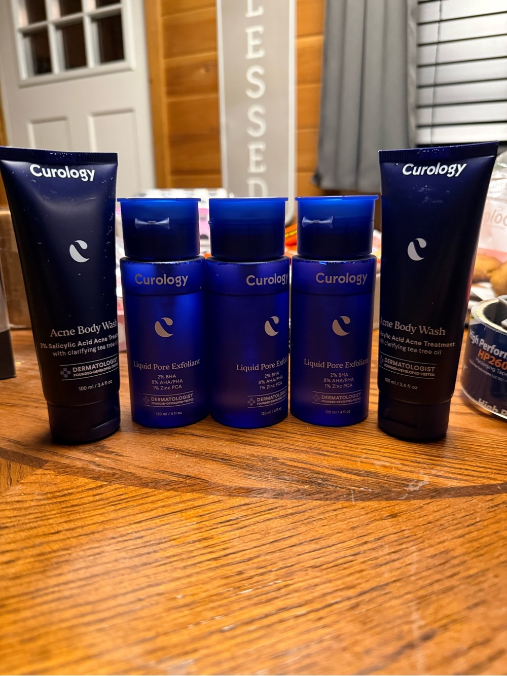 Curology Blue Acne Body Wash & Exfoliant Set